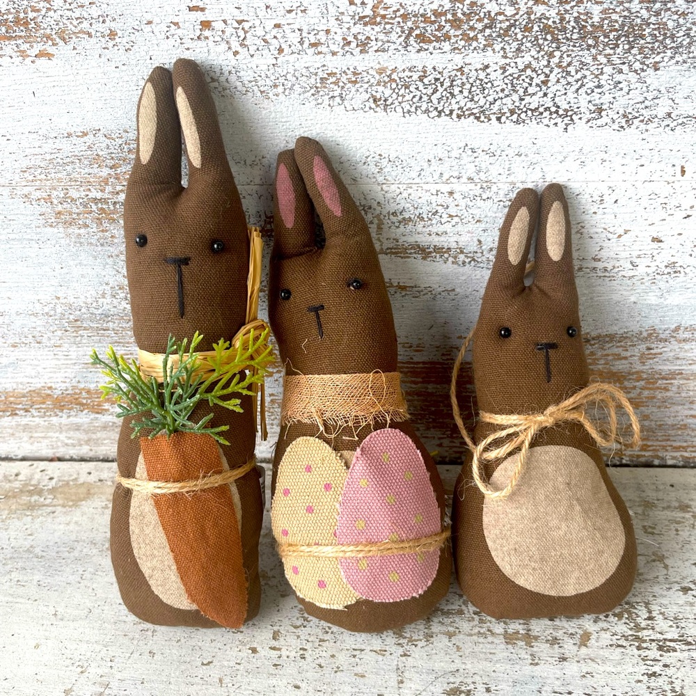 Primitive Chocolate Bunny Family 3/Set